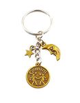 Zodiac Sign Moon & Star Keychain Key Chain(Gemini)