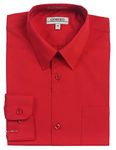 Gioberti Big Boys' Long Sleeve Dress Shirt, Red, 10