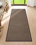 Lahome Farmhouse Kitchen Runner Rug, 2x5 Hallway Runner Rug Non Slip for Entryway Indoor Washable Carpet Runners for Hallway Neutral Rug Runner Kitchen Mats for Floor Entry Bathroom, Black