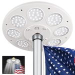 Aurolit Flagpole Light Solar Powered,Auro 5 Flag Pole Light 136 LED for 15-25 Ft Poles,12 Hour Dusk to Dawn Auto On/Off,Spectacular Aurora Lighting on Outdoor Pole Top