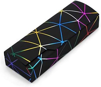 Abwuulq- lattice dazzling glasses case,Portable protective case for glasses，Fashion glasses rigid cover,unisex…, Black, 6.3X2.1X1.4in