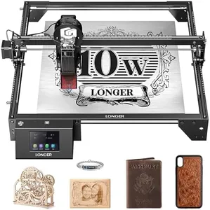 LONGER Laser Engraver Ray5 10W, 60W DIY Laser Cutter and Laser Engraving Machine with 3.5" Touch Screen,0.06mm Laser Spot 10000mm/min, Offline Usage CNC Laser Engravers for Wood Metal Acrylic Glass