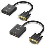 BENFEI HDMI to VGA Adapter, Female HDMI Input to Male VGA Output Adapter with 3.5mm Audio Jack Compatible for TV Stick, Computer, Laptop,ect-2 Packs