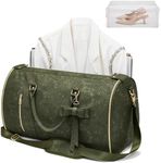 STHMEOOHT Garment Duffle Bag for Travel, 2-in-1 Foldable Carry On Garment Bag with Shoe Compartment & Toiletry Pocket, Convertible Weekender Bags for Women Business Travel, Vacation, Party, Green
