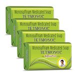 Tetmosol Medicated Soap- fights skin infections, itching with lime like fragrance for daily bathing - Pack of 4 (4x100gms)