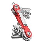 KeySmart Rugged - Multi-Tool Key Holder with Bottle Opener and Pocket Clip (up to 14 Keys, Red)