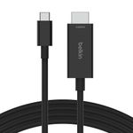 Belkin USB Type C to HDMI 2.1 Cable, 6.6FT/2M Cable with 8K@60Hz, 4K@144Hz, HDR, HBR3, DSC, HDCP 2.2, Compatible with Chromebook, Macbook, iPad Pro and other USB C Devices