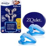 ZQuiet Anti-Snoring Mouthpiece Solution, 2 Size Comfort System Starter Kit + Nasal Dilator (2 Pack / 30 Day Supply) - Made in USA & FDA Cleared