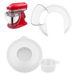 Pouring Shield And Mixer Bowl Covers for Kitchen Aid Tilt-Head Stand Mixers - Fit 4.5-5 Quart Stainless steel Bowl, Stand Mixer Bowl Lid Covers to Prevent Ingredients from Spilling (2 Pack)