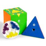 GAN Pyraminx 60 Magnets, Speed Magnetic Pyramid Puzzle Stickerless Triangle Cube GES+(Enhanced)