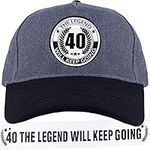 40th Birthday Hats for Men, 40th Birthday Baseball Cap and Sash, 40 Birthday Hat for Him, 40th Birthday Gifts for Men,