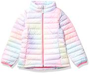 Amazon Essentials Big Girls' Lightweight Water-Resistant Packable Puffer Jacket, Ombre Pink, Medium