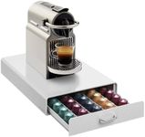 Navaris Coffee Pod Holder Drawer - 50 Capsule Storage Organizer Tray Counter Container - Fits Standard Sizes of Pods and Capsules - 1 Drawer Design - White