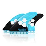 AQUBONA Large (AM2) Fin Sets HONEYCOMB Fiberglass Performance Surfboard Fins - Single Tab or Twin Tab Surfboards-with Fin Bag Key Screw (blue)