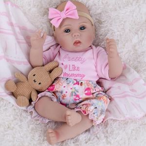 Milidool Lifelike Reborn Baby Dolls Girl - Realistic 18-Inch Newborn Baby Doll, Nice Gift for Kids Age 3+, Parents-to-be, Grandparents,Pink Clothes