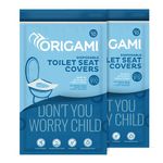 Origami Disposable Toilet Seat Covers - Pack of 2 (10 per pack, Total 20 Sheets) | Hygienic Protection | No Direct Contact with Unsanitary Seats | Easy to Dispose & Eco-Friendly