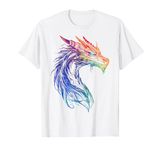 Dragon Art Colorful Abstract Animal Drawing Graphic Dragon T-Shirt