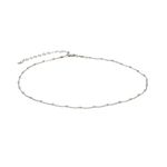 Annika Bella Sterling Silver Satellite Chain Choker Necklace, Length 13-16 Inches, 925 Layered Chokers for Women and Teens, Waterproof, Minimalist Layer Short Necklaces (Dotted Satellite Chain)