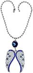 Luckboostium Beautiful Angel Wings with Blue Crystal & Evil Eye Hanging Ornament Good Luck Charms for Home Keys, Purse, Bags, & Rear View Mirror Accessories - Hanging Accessories