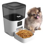 Qpets Plastic 3L Cat Dog Feeder Automatic Cat Feeder Auto Dog Feeder With Quantition Timed & Dual Power Supply, Cat Food Dispenser For Dogs (White, Without Voice Recorder, 18.2 Cm X 19.9 Cm X 28.3 Cm)