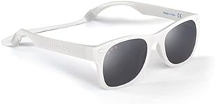 ROSHAMBO Unbreakable Baby Sunglasses with Strap BPA-free – Girls Boys 0-24 months Infants – Polarized Lens, Assembled in USA, Ice Ice Baby