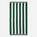 Allure Cabana Striped Extra Large Beach Towel 100% Cotton Pile, Jumbo Size 100cm x 180cm (Khaki Green)