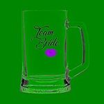 Wedding Glass Beer Mug with Team Gr