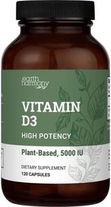 Vegan Vitamin D3 5000 IU Supplement with Lichen - Pure, High Potency Vitamin D Supplements for Immune Health & Strong Bones Support, 60 Capsules (2-Month Supply)