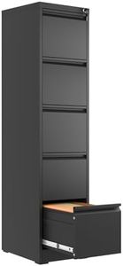 FLIXELIO 5 Drawer File Cabinet with Lock,Metal File Cabinet for Home Office