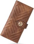 BOSTANTEN Slim Wallet Women Leather RFID Blocking Credit Card Holder Bifold Thin Wallet with Zipper Pocket Brown