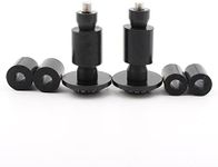 2x 22mm Black Motorcycle Handlebar End Plug Covers Kit with Bolts Expansion Tubes Hex Wrench for 7/8Inch Motorcycle Bars