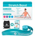 Stretch Band for Ballet, Dance, Gymnastics - for Kids & Adults - Improve Your Splits, Flexibility & Strength + Online Video Exercises & Travel Pouch (Teal)