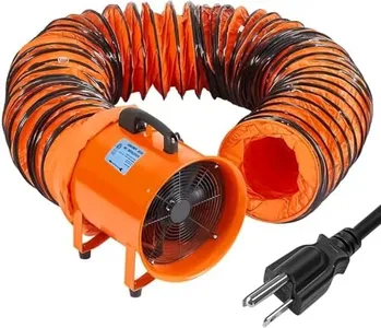 12 Inches Utility Blower Exhaust Fan with 32.8 FT Duct, 3500 r/min & 3500 CFM Heavy Duty Blower Fan, High Velocity Low Noise Extraction and Ventilation Fan for Ventilating Workshops, Confined Space