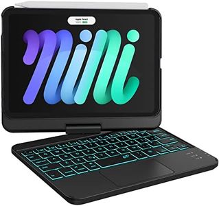 GreenLaw Keyboard Case for iPad Mini 7(2024) & Mini 6 (2021) 8.3", Touchpad Keyboard with 7 Color Backlit, Type-C Rechargeable, 360° Rotate Keyboard Case for iPad Mini 7th/6th Generation, Black