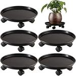 5 Packs Extra-large Plant Caddy with Wheels 15" Rolling Plant Stands Heavy-duty Plant Dolly Plastic Planter Roller Base Pot Movers Plant Saucer on Wheels Indoor Outdoor Plant Tray Coaster Black