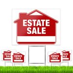 Estate Sale Signs (5 Pack) – Premium LARGE 24” x 18” Double-Sided Estate Sale Signs with Heavy Duty Stakes – Estate & Garage Sale Yard Sale Signs with Directional Arrows…