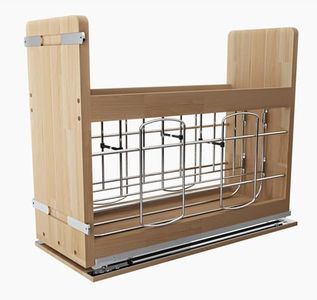 Sikarou 5 * 22 in Pull Out Cabinet Organizer Pull Out Wooden Bakeware Organizer Shelf for Base Kitchen Cabinets, Heavy Duty Cabinet Pull Out Shelves for Baking Sheets, Cookie Sheets