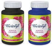 Pidilite Fevicryl Acrylic Painting Color (Black, 500ml) Fevicryl Acrylic Colour(Ultramarine, 500 ml)