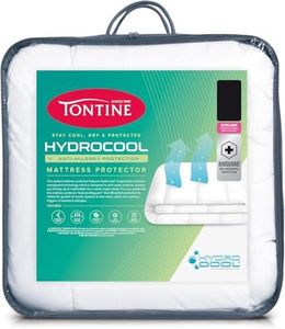 Tontine Hydrocool Anti Allergy Mattress Protector – Moisture Wicking Technology Keeps You Cool and Dry – Fitted Skirt Stretches to 50cm – Machine Washable – King