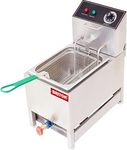 BRITON Versatile 12-Litre Gas and Electric Fryer - Stainless Steel, Dual Heating Options, Adjustable Temperature Control for Commercial Use