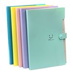 M-Aimee 5 Pockets Plastic Letter A4 Paper Expanding File Folder Pockets Accordion Document Organizer Set of 5 Multicolored