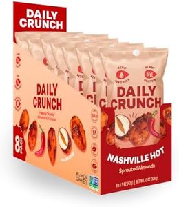 Daily Crunch Sprouted Almonds, 1.5 Ounce Mini, On-The-Go Bags, Sprouted and Dehydrated for a Unique Crunch, Keto Friendly, Non-GMO (1.5 Ounce, Nashville Hot)