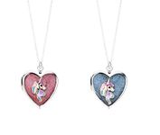 El Regalo 2 PCs Best Friends Heart-shaped Photo Box Pendant Necklace for Girls/Besties/Soul Sisters- BFF Jewelry Gift (Unicorn Heart Photo Pendant)