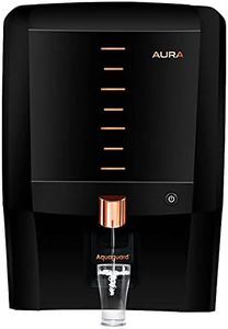 Aquaguard Aura 7L RO+UV+Taste Adjuster(MTDS) with Active Copper & Zinc 7L storage water purifier,8 stages purification,suitable for borewell,tanker,municipal water(Black) from Eureka Forbes