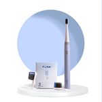 TUSK Electric Toothbrush With Soft Replaceable Brush Head, 23,000 Sonic Vibrations, USB-C Rechargeable, 30-Day Battery, 3 Brushing Modes, Eco-Friendly Design (Sky Blue)