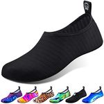 DigiHero Water Shoes for Women and Men, Quick-Dry Aqua Socks Swim Beach Womens Mens Shoes for Outdoor Surfing Yoga Exercise, Black, 7-8 Women/6-7 Men