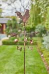 Garden Mile Decorative Wind Vane Weather Vane Bronze Effect Garden Mount Yard Decoration Metal Hand Painted Decoration Anti-Aging Rooster Weathervane for Outdoor, Patio, Lawn (Cockerel)