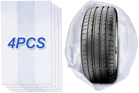 BHLOR Tire Bags During Storage, White Plastic Tire Storage Bag,Pack of 4, Used for Storing and Protecting Winter and Summer Tires Between Seasons