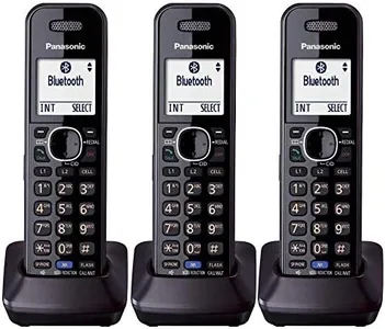 Panasonic KXTGA950B Dect 6.0 Handset 2-Line Landline Cordless Expansion Handset (3-Pack)