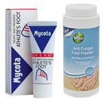 Athletes Foot Treatment, Includes Mycota Athletes Foot Cream (1x 25g) & Value Health Anti Fungal Foot Powder (1x 75g)